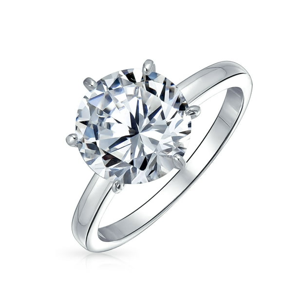 Six Claw 1 Ct Cubic Zirconia 925 Sterling Silver Engagement Solitaire Ring RS23 